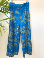 Blue Oriental Wrap Around Trousers - Wear the World